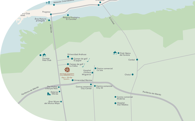Mapa de ubicación Xcanatún Residences